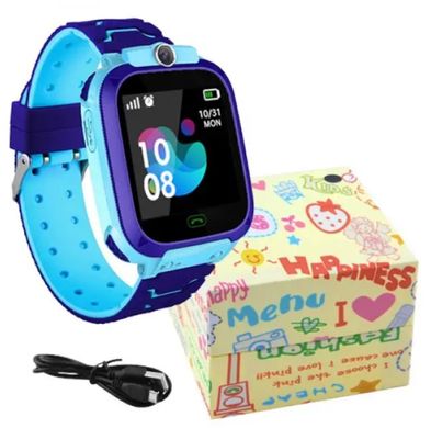 Детские смарт-часы с GPS и влагозащитой IP67 Q12 синие