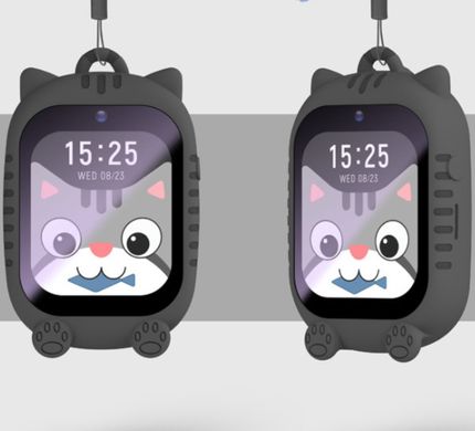 Умные детские часы-телефон на Android (чехол в комплекте), черные