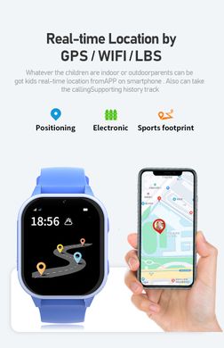 Дитячий розумний годинник-смартфон 1 ГБ + 8 ГБ, 4G, GPS, WIFI, відеодзвінок, SOS, 900 мАг, IP67, чорні