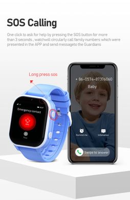 Детские умные часы-смартфон 1 ГБ + 8 ГБ, 4G, GPS, WIFI, видеозвонок, SOS,  900 мАч, IP67, черные