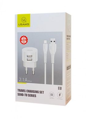 Зарядное устройство (зарядка) для телефона Usams 2 х USB + кабель Micro USB 2.1А